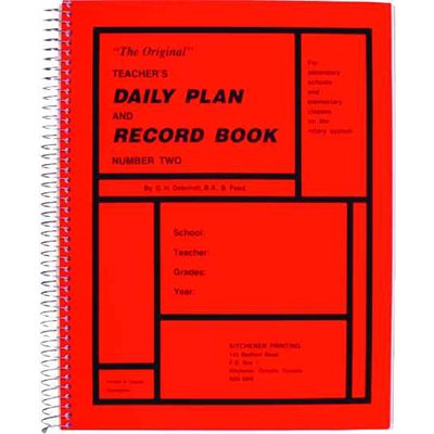 Teachers Daily Plan Book, Secondary No.2 Red