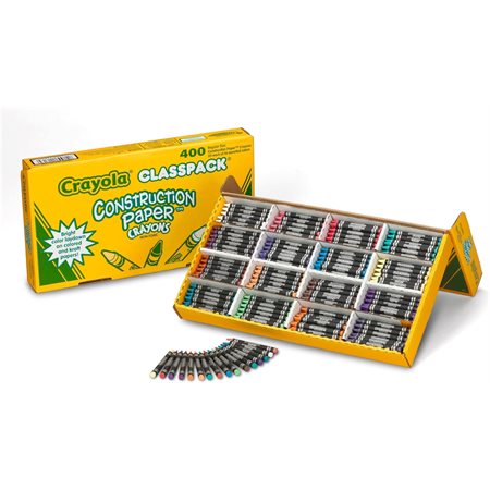 Crayola® Construction Paper™ Crayons Classpack®, Regular Size, 16 Colours, 400 Count