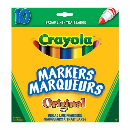 Crayola® Non-Washable Markers, Broad Line, Classic Colours, 10 Colour Set