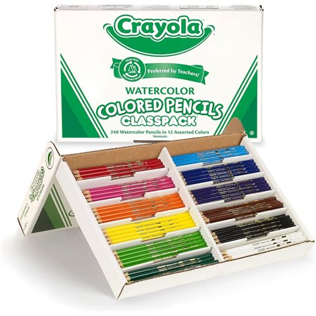 Crayola® WaterColour Coloured Pencils Classpack®, 12 Colours, 240 Count