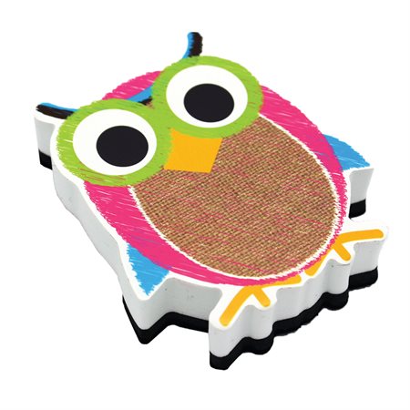 Magnetic Whiteboard Eraser, Owl Scribble Chalk Burlap