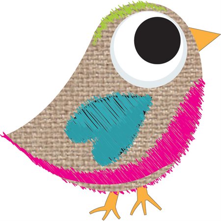 Magnetic Whiteboard Eraser, Scribble Burlap Bird