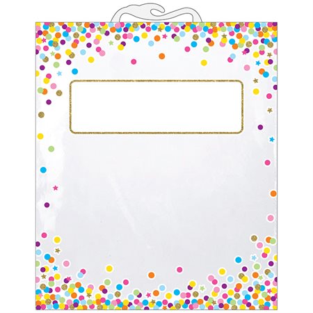 Hanging Confetti Pattern Storage / Book Bag, 10.5" x 12.5", Pack of 6