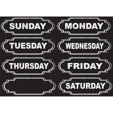 Magnetic Die-Cut Timesavers & Labels, Chalk Look Days of the Week