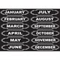 Magnetic Die-Cut Timesavers & Labels, Chalk Look Months of the Year