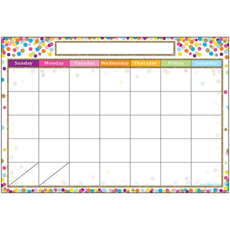 Smart Poly® Chart, 13" x 19", Confetti Calendar