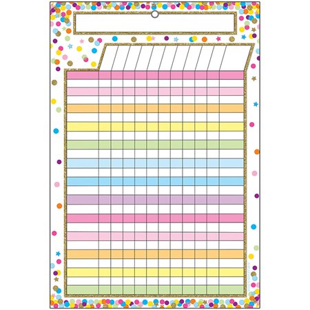 Smart Poly® Chart, 13" x 19", Confetti Incentive *Grommett