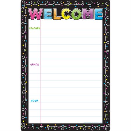 Chalk Dots Welcome 13" x 19" Smart Poly® Chart