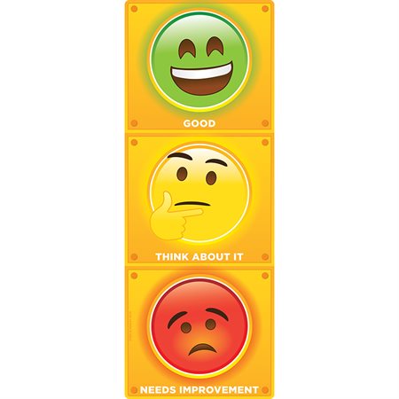 Smart Poly® Clip Chart with Grommett 9" x 24", Stop Light Personal Behavior