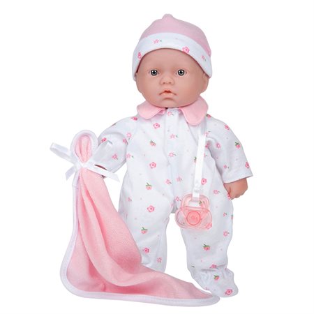 11" La Baby Soft Baby Doll, Pink w / Blanket, Caucasian