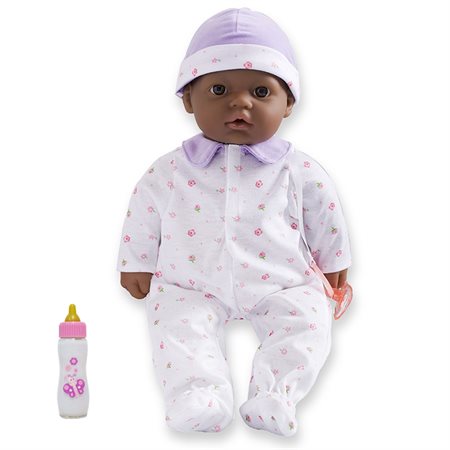 16" La Baby Soft Baby Doll, Purple w / Pacifier, African-American