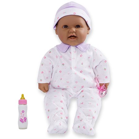 16" La Baby Soft Baby Doll, Purple w / Pacifier, Hispanic