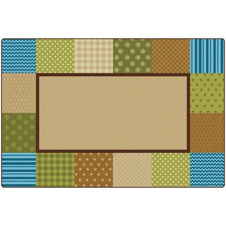 KIDSoft™ Pattern Blocks Rug, Rectangle, 6' x 9', Nature's Colors