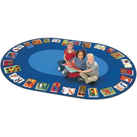 Reading by the Book Seating Rug, 6'9" x 9'5" Oval