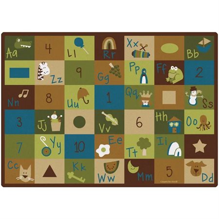 Learning Blocks Carpet, 5'10" x 8'4" Rectangle, Nature's Colors