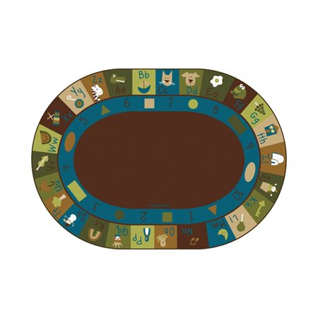 Learning Blocks Carpet, 8'3" x 11'8" Oval, Nature's Colors