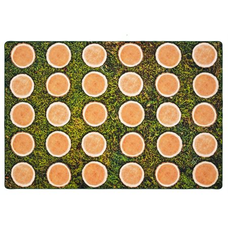 Tree Rounds Seating Rug without Alphabet, 8' x 12' Rectangle