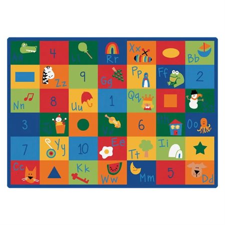 Learning Blocks Carpet, 5'10" x 8'4" Rectangle, Primary Colors