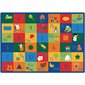 Learning Blocks Carpet, 4'5" x 5'10" Rectangle, Primary Colors