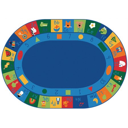 Learning Blocks Carpet, 8'3" x 11'8" Oval, Primary Colors