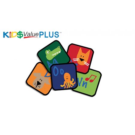 Learning Blocks Carpet Squares, Primary Colors, Set of 26