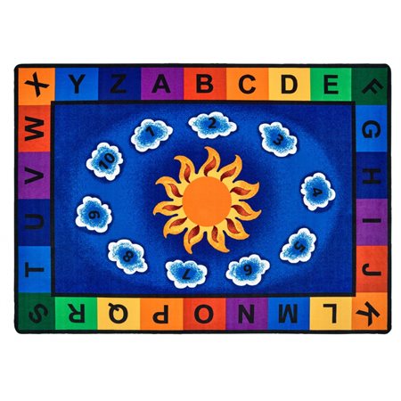 Sunny Day Learn and Play Carpet, 5'10" x 8'4" Rectangle, Primary Colors
