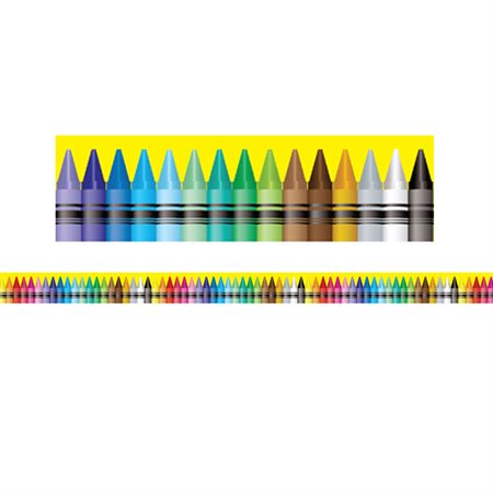 Borders / Trims, Magnetic, Rectangle Cut, 1.5" x 24", Crayon Theme, 12 / Bag