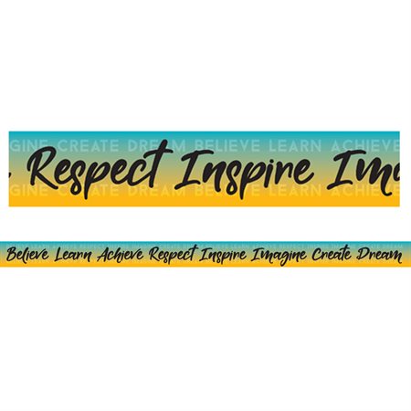 Borders / Trims, Magnetic, Rectangle Cut, 1.5" x 24", Motivational Words Theme, 12 / Bag