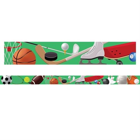 Borders / Trims, Magnetic, Rectangle Cut, 1.5" x 24", Sports Theme, 12 / Bag