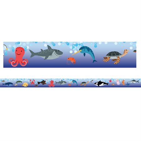 Borders / Trims, Magnetic, Rectangle Cut, 1.5" x 24", Sea Life Theme, 12 / Bag