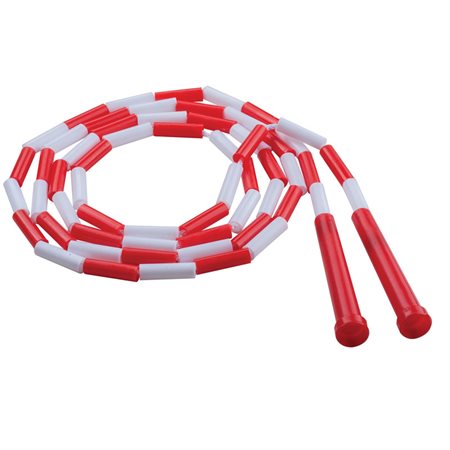 Plastic Segmented Jump Rope, Red / White, 7'