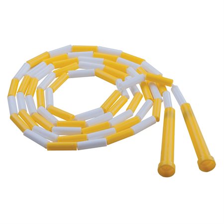 Plastic Segmented Jump Rope, Yellow / White, 8'