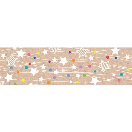 Krafty Pop Colorful Kraft Stars on Strings EZ Border, 48 Feet