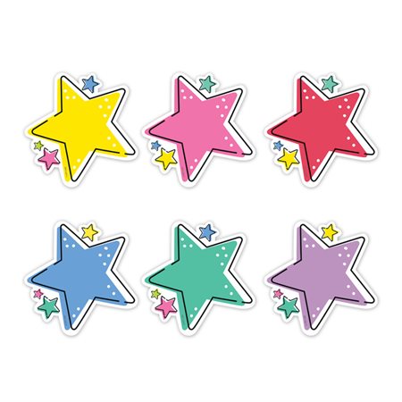 Star Bright Stars 6" Designer Cut-Outs, Pack of 36