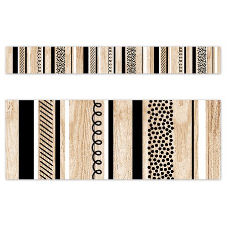 Core Decor Stripes and Doodles on Wood EZ Border, 48 Feet