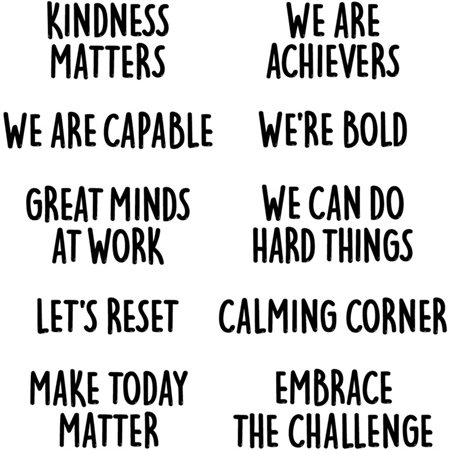 Core Decor Mindset Motivation Punch-Out Phrases