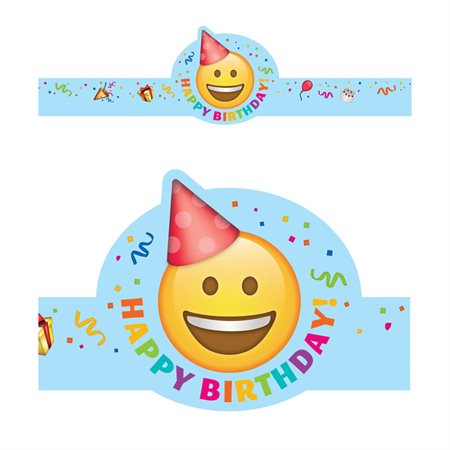 Emotion Icon Fun Happy Birthday Crown, 30 Per Pack