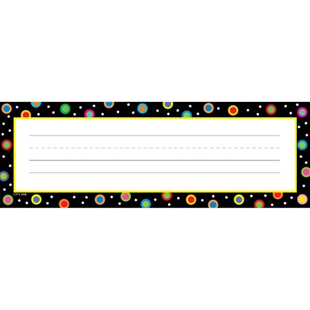 Dots on Black Name Plates, 36 / Pack