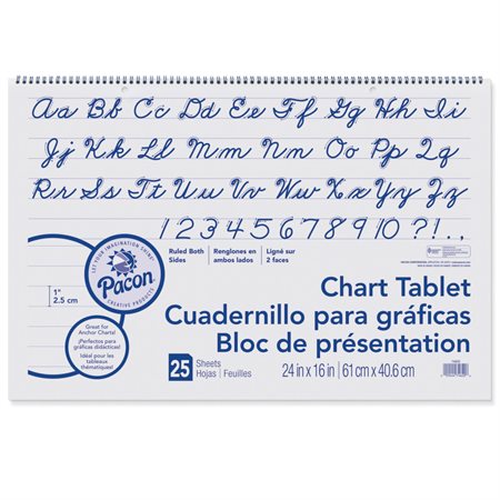 Chart Tablet, 24" x 16" Ruled 1" Tablet