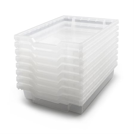 Gratnells Shallow F1 Tray, Set of 8, Translucent