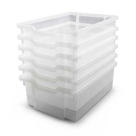 Gratnells Deep F2 Tray, Set of 6, Translucent