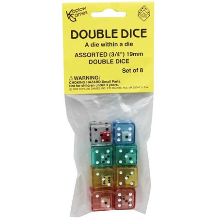 6-Sided Double Dice, Set of 8