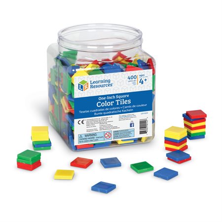 Square Tiles, Primary Colors, Set of 400