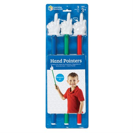 Hand Pointers, Set of 3 assorted colors