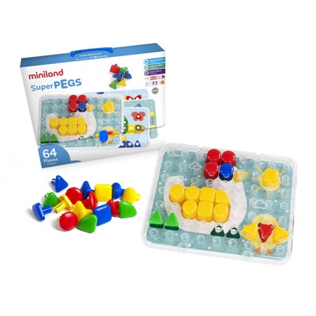 Super Pegs, Board + 4 Cards + 64 Pegs