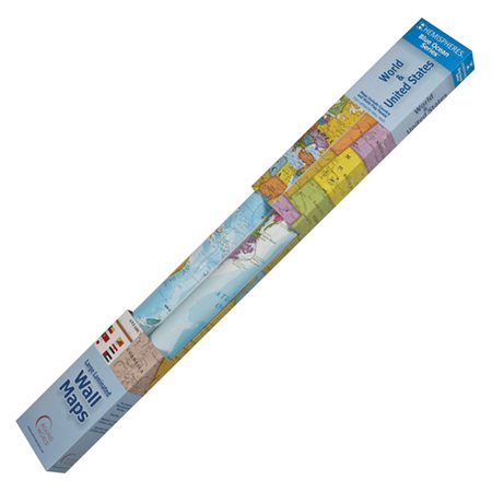 Hemispheres® Laminated Map, U.S. / World 2-Map Pack