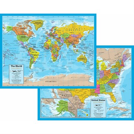 Waypoint Geographic World / USA Laminated Notebook Maps, 32 count