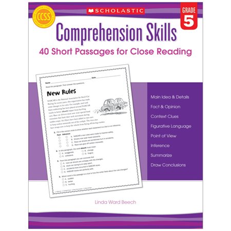Comprehension Skills: Short Passages for Close Reading, Grade 5