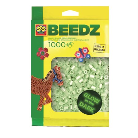 SES Creative Iron-On-Beads Glow in the Dark, Pack of 1000 