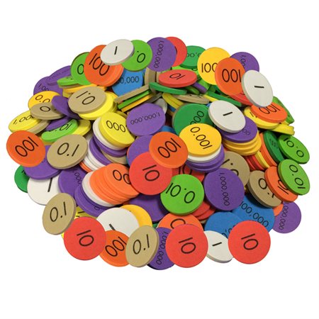 Sensational Math™ Place Value Discs, 10-Value Decimals to Whole Numbers, Set of 250